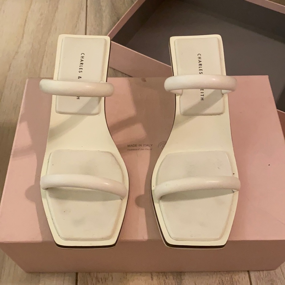 Charles and Keith white heels